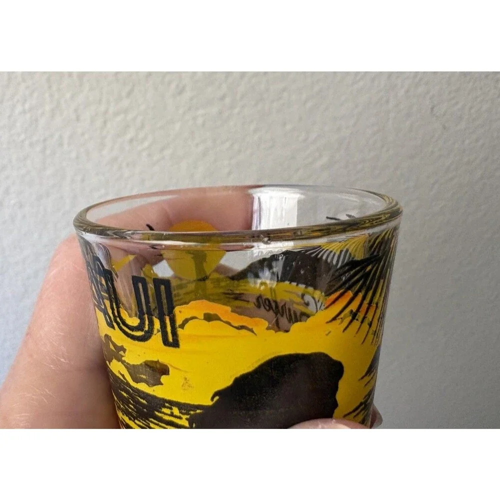 Vintage 1980s/1990s Libbey Maui Souvenir Shot Glass Surfer Girls Hawaii Beach